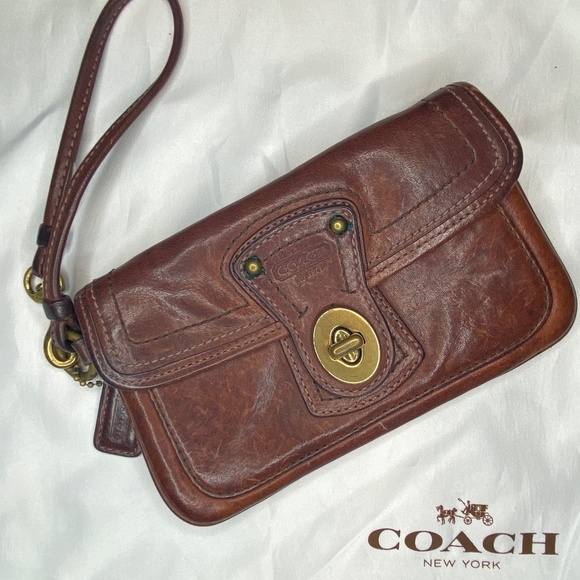 Vintage Coach Legacy Vachetta Leather Wristlet - Picture 1 of 3